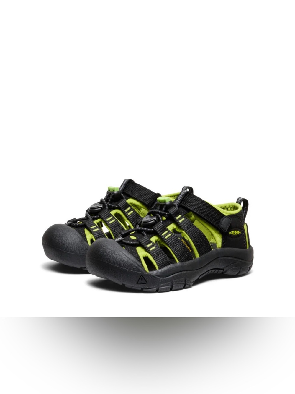 Keen Newport H2 Sandals Black/Lime Green Sport Waterproof hiking shoes Youth 1